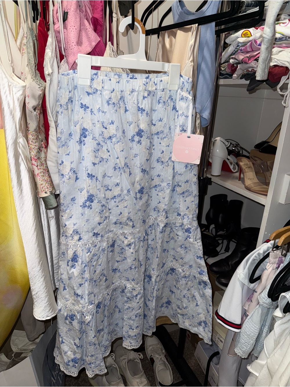 Loveshackfancy isla everblooming rosettes tiered maxi skirt - Picture 4 of 6